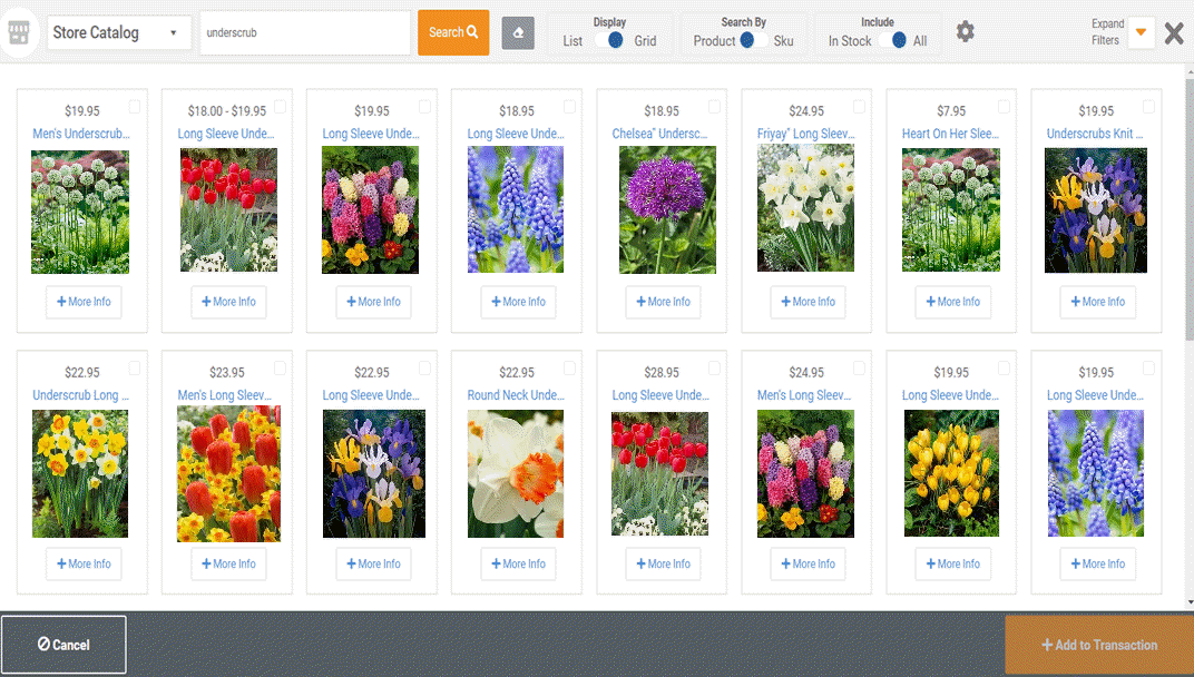 GardenBiz Nursery Cloud-POS Filtered-Search